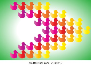 Colorful duck background
