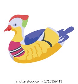 Colorful duck icon. Isometric of colorful duck vector icon for web design isolated on white background