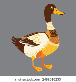 Eine farbenfrohe Enten-Vektorgrafik eps