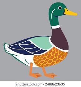 A colorful duck vector eps