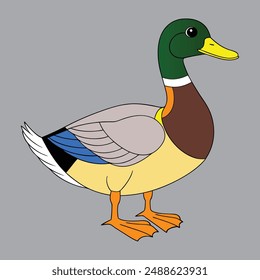 A colorful duck vector eps