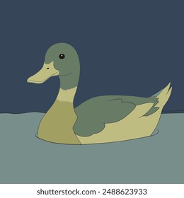 A colorful duck vector eps