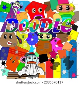 a colorful dudle image can be used for the background