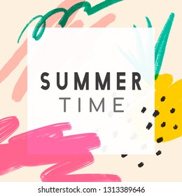 Colorful dummertime memphis design vector