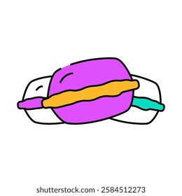colorful dumplings line icon vector. colorful dumplings sign. isolated symbol illustration
