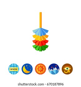 Colorful dust brush vector icon
