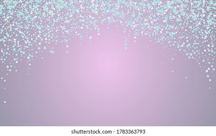 Colorful Dust Celebrate Blue Background. Colored FallingFestive Rain Banner. Carnaval Invitation. Unicorn Carnival Texture.