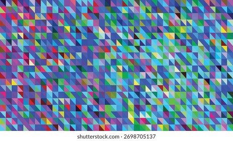 Um padrão abstrato colorido e dinâmico com formas geométricas e textura pixelada, ideal para aplicações digitais e de impressão.