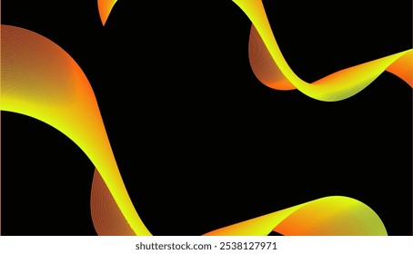 Colorful and dynamic abstract wavy lines on a sleek black background, perfect for modern design projects and digital art enthusiasts.