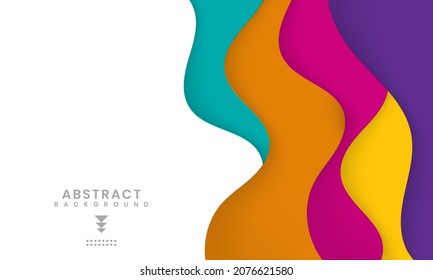 Colorful dynamic background. abstract fluid geometric shape with paper cut style