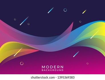 Colorful dynamic background. Wave shapes composition