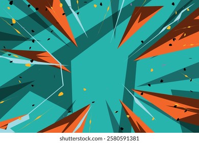 Colorful Dynamic Comic Style Background with Abstract Shapes and Lines Cartoon Background Design