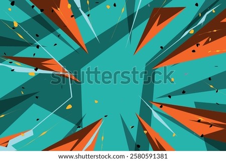 Colorful Dynamic Comic Style Background with Abstract Shapes and Lines Cartoon Background Design