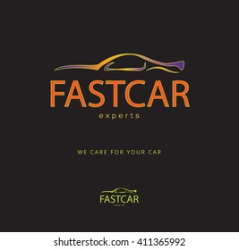 colorful dynamic design design of a car icon / logo