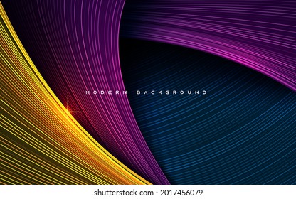 Fondo de efecto de línea de capas de dimensión dinámica coloridas