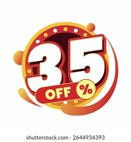 Colorful and dynamic discount graphic with bold typography and circular badge in red and yellow. Perfect for flash sale banners, ecommerce ads, special offers, and promo visuals.