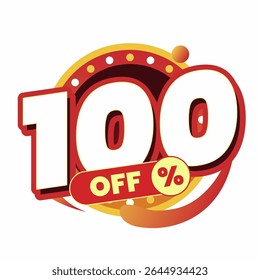 Colorful and dynamic discount graphic with bold typography and circular badge in red and yellow. Perfect for flash sale banners, ecommerce ads, special offers, and promo visuals.