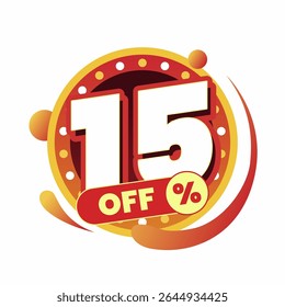 Colorful and dynamic discount graphic with bold typography and circular badge in red and yellow. Perfect for flash sale banners, ecommerce ads, special offers, and promo visuals.