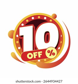 Colorful and dynamic discount graphic with bold typography and circular badge in red and yellow. Perfect for flash sale banners, ecommerce ads, special offers, and promo visuals.
