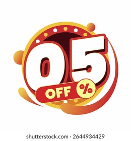 Colorful and dynamic discount graphic with bold typography and circular badge in red and yellow. Perfect for flash sale banners, ecommerce ads, special offers, and promo visuals.