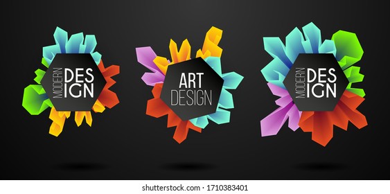 Farbiges dynamisches Flüssigkeitsdesign für Logo, Präsentation und Flyer. Flüssige geometrische Banner mit fließenden Farbformen. Abstrakter Hintergrund der Vektorillustration