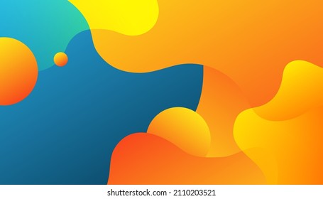 Colorful dynamic fluid shape background design. Creative gradient bright pink and yellow background design in Eps10 vector illustration 