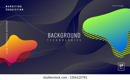 Colorful dynamic geometric background. Fluid shapes composition. Eps10 vector.