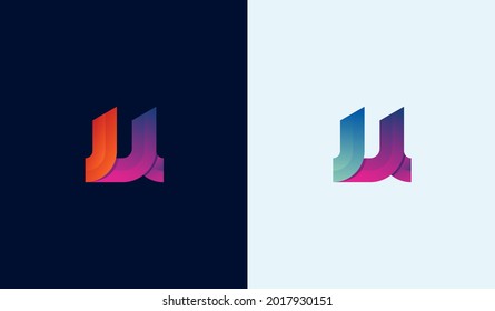 Colorida letra de diseño del logotipo inicial U