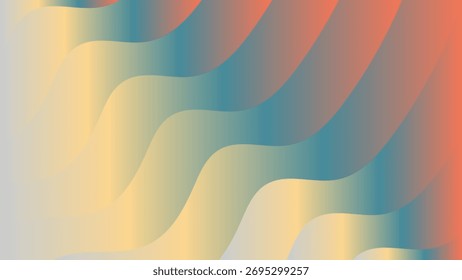 Colorful dynamic layered waves modern soft gradient texture flowing surface abstract wallpaper design
