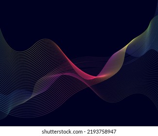 ondulación de línea dinámica colorida los colores de fondo abstracto arcoíris diseñados para el patrón de sonido de ecualizador de movimiento futurista 