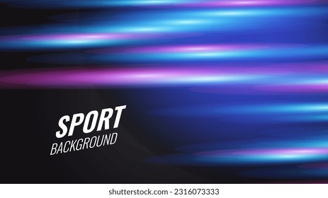 Movimiento dinámico colorido sobre fondo azul. Fondo futurista con partículas brillantes