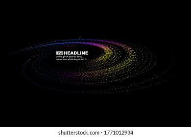 Colorful dynamic particle cosmic vortex abstract graphic texture background.