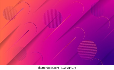 Colorful dynamic shapes composition on gradient background. Geometric trendy template for poster cover banner flyer report brochure vector illustration