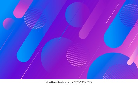 Colorful dynamic shapes composition on gradient background. Geometric trendy template for poster cover banner flyer report brochure vector illustration