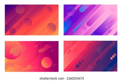 Colorful dynamic shapes composition on gradient background. Geometric trendy template for poster cover banner flyer report brochure vector illustration.