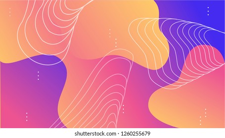 Colorful dynamic shapes composition on gradient background. Geometric trendy template for poster cover banner flyer report brochure vector illustration.