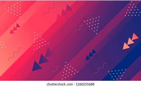 Colorful dynamic shapes composition on gradient background. Geometric trendy template for poster cover banner flyer report brochure vector illustration.