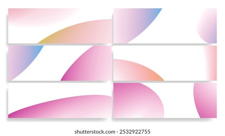 Conjunto de fondo de Vector de Anuncios mínimos de gradiente de color suave dinámico colorido