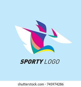 Colorful Dynamic Sport Logo and Icon. Sport Event and Health Activity Design Template.