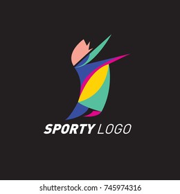 Colorful Dynamic Sport Logo and Icon. Sport Event and Health Activity Design Template.