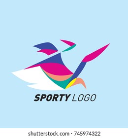 Colorful Dynamic Sport Logo and Icon. Sport Event and Health Activity Design Template.