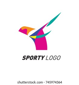 Colorful Dynamic Sport Logo and Icon. Sport Event and Health Activity Design Template.