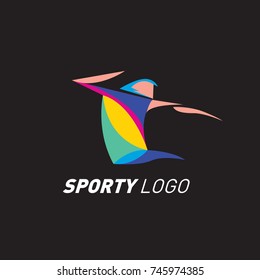 Colorful Dynamic Sport Logo and Icon. Sport Event and Health Activity Design Template.