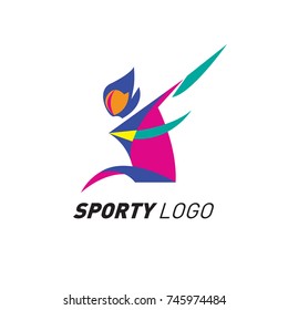 Colorful Dynamic Sport Logo and Icon. Sport Event and Health Activity Design Template.