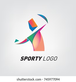 Colorful Dynamic Sport Logo and Icon. Sport Event and Health Activity Design Template.