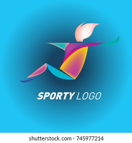 Colorful Dynamic Sport Logo and Icon. Sport Event and Health Activity Design Template.