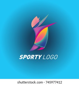 Colorful Dynamic Sport Logo and Icon. Sport Event and Health Activity Design Template.