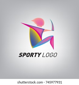 Colorful Dynamic Sport Logo and Icon. Sport Event and Health Activity Design Template.