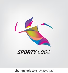 Colorful Dynamic Sport Logo and Icon. Sport Event and Health Activity Design Template.