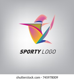 Colorful Dynamic Sport Logo and Icon. Sport Event and Health Activity Design Template.